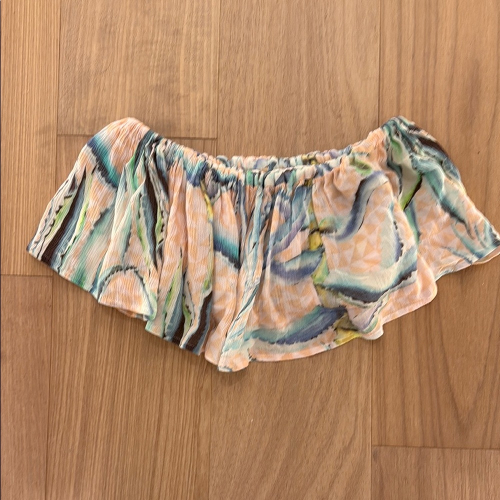 Colorful Off-Shoulder Ruffle tube Top